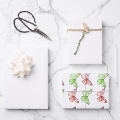 Baby Girl, Puppy Dog, Butterflies and Wildflowers Wrapping Paper Sheets