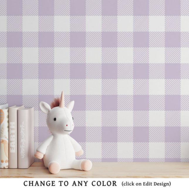 Baby Girl Purple Gingham Pattern Nursery Wallpaper Wallpaper (Creator Uploaded)