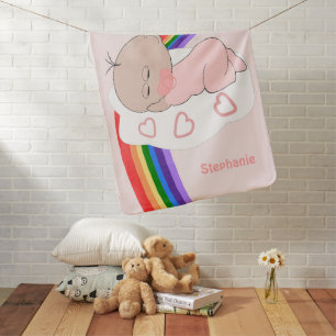 Baby Girl Rainbow Design Blanket