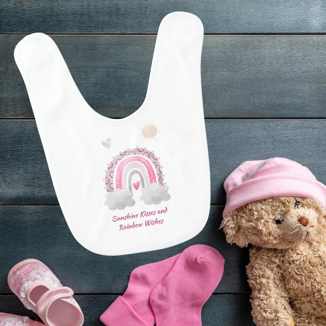 Baby Girl Rainbow Wishes Bib  (Creator Uploaded)