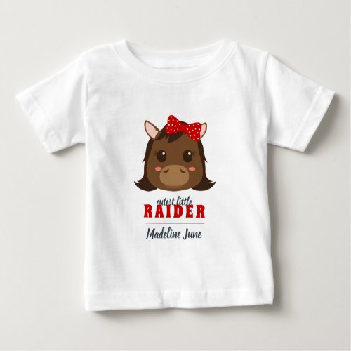 Baby Girl Red Horse Raider T_Shirt