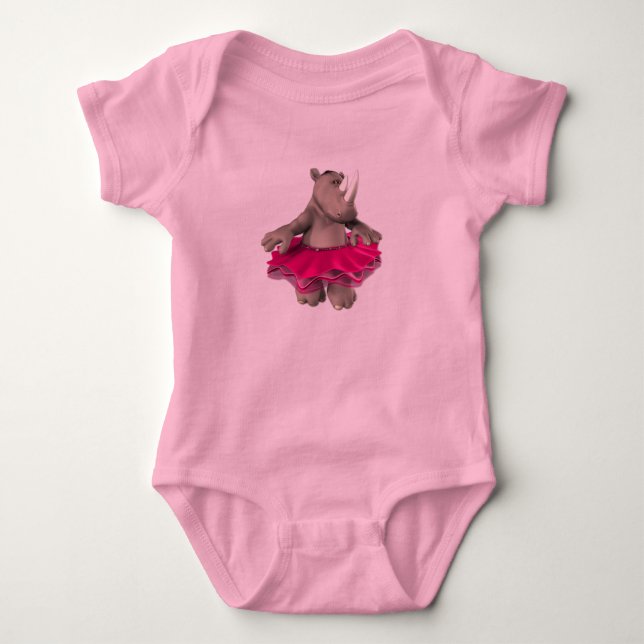 Baby Girl Rhino Baby Bodysuit (Front)