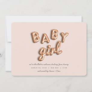 BABY girl! Rose gold/PINK Announcement
