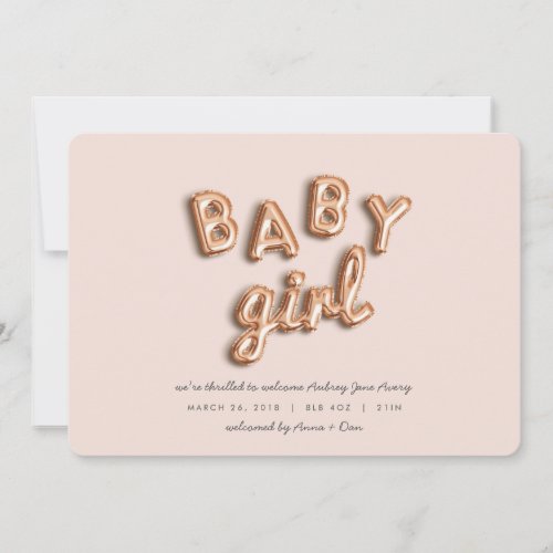 BABY girl Rose goldPINK Announcement