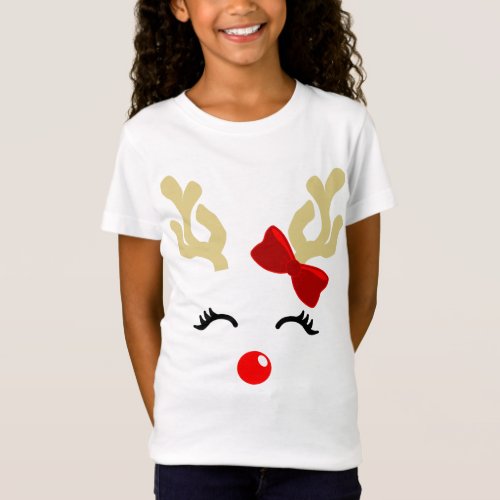 Baby Girl Rudolph Reindeer T_Shirt