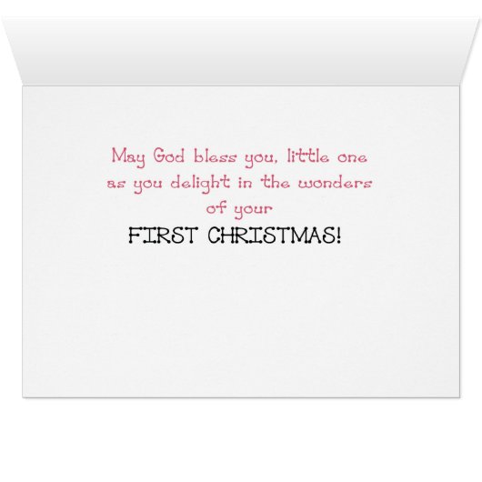 Baby Girl’s First Christmas Pink Snowman (Inside Horizontal (Bottom))