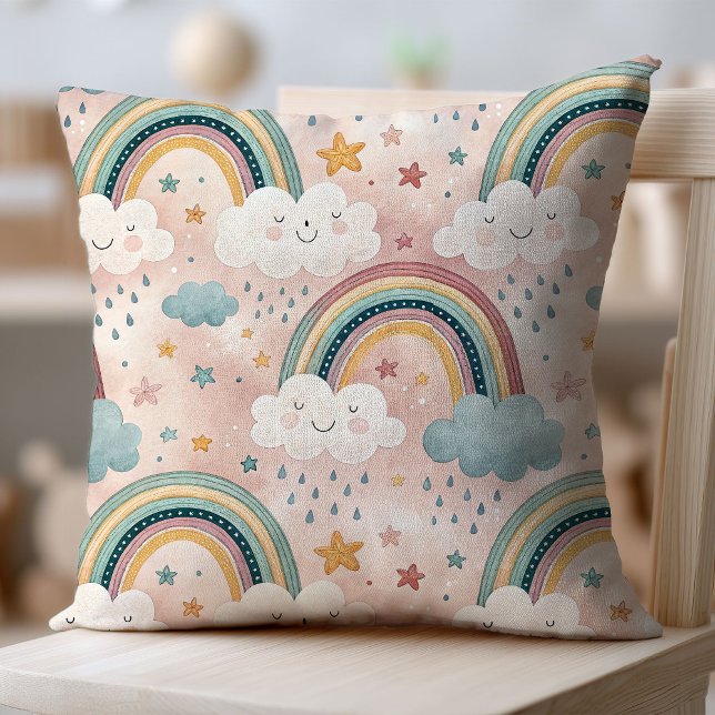 Baby Girl’s First Pillow Pastel Sky of Comfort (Cloudy Dreams Pillow Soft Gift for Baby Girl)