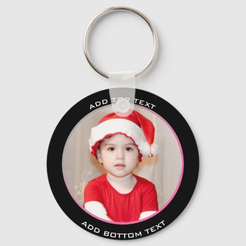 Baby Girl Santa Hat Red White Outfit Photo Insert  Keychain