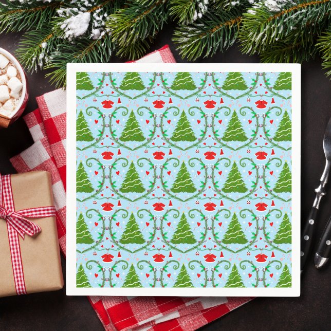 Baby Girl Santa Outfit Baby Shower Pattern Napkins (Creator Uploaded)