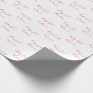 Baby Girl Script Pink Personalized Name Wrapping Paper