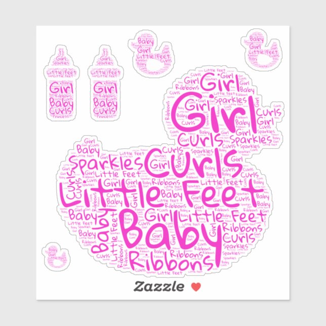 Baby Girl Shapecloud Sticker (Sheet)