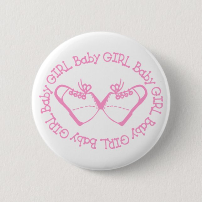 Baby girl shoes pinback button (Front)