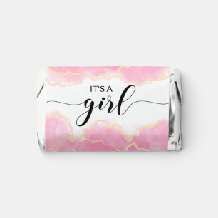 Baby girl shower candy chocolate wrappers Hershey Hershey's Miniatures
