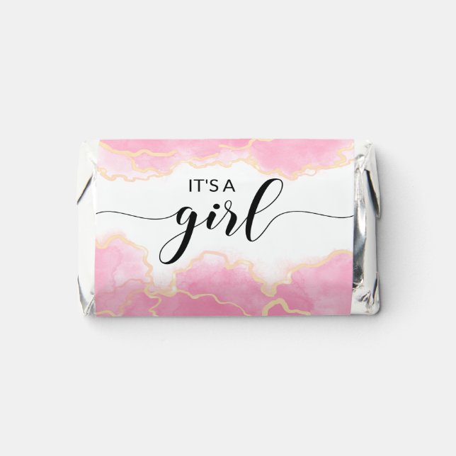 Baby girl shower candy chocolate wrappers Hershey Hershey's Miniatures (Front)