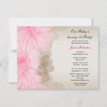 Baby Girl Shower  Cute Pink  Invitation by ForeverAndEverAfter at Zazzle