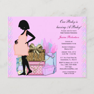Baby Girl Shower, Cute Pink, Invitation