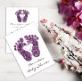 Baby Girl  Shower Feet White Minimalism Purple Invitation