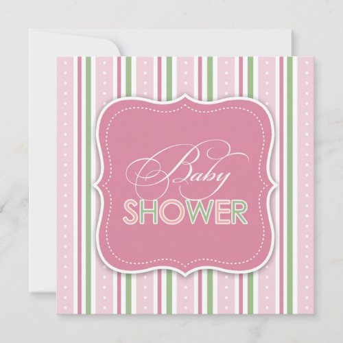 Baby Girl Shower Flat Invitation