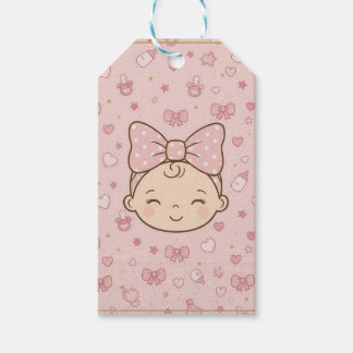 Baby girl shower gift tags