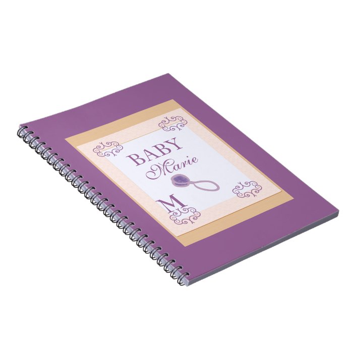 Baby girl shower guestbook stamp look notebooks