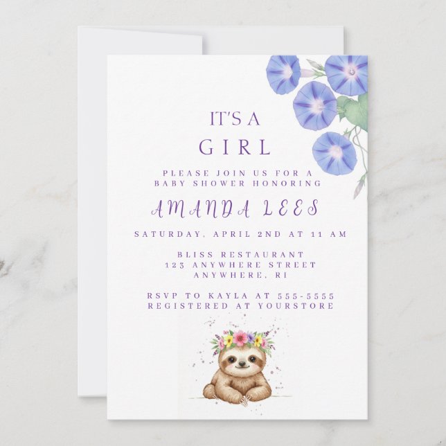Baby Girl Shower Invitation (Front)