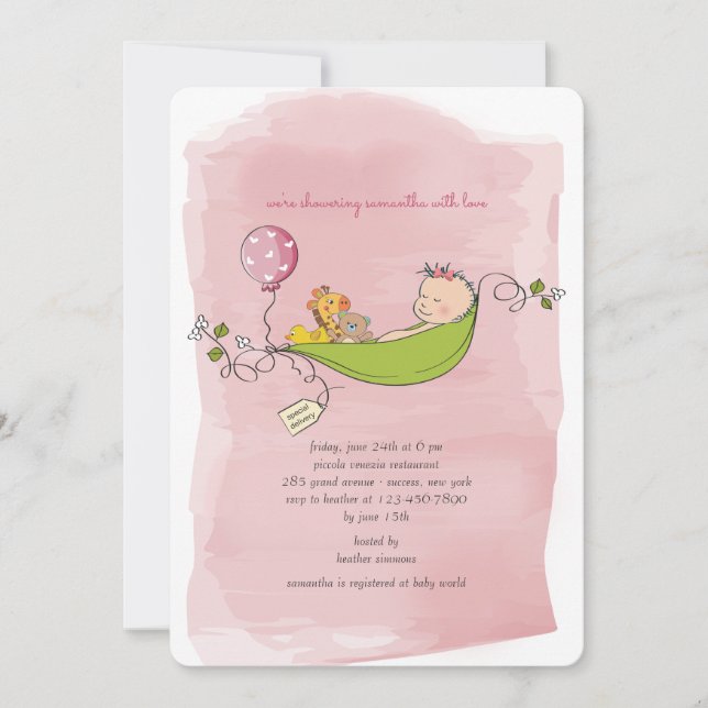 Baby Girl Shower Invitation (Front)