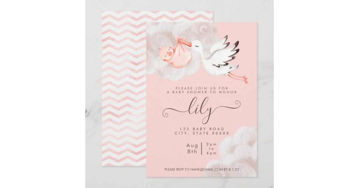 Baby Girl Shower Invitation Zazzle
