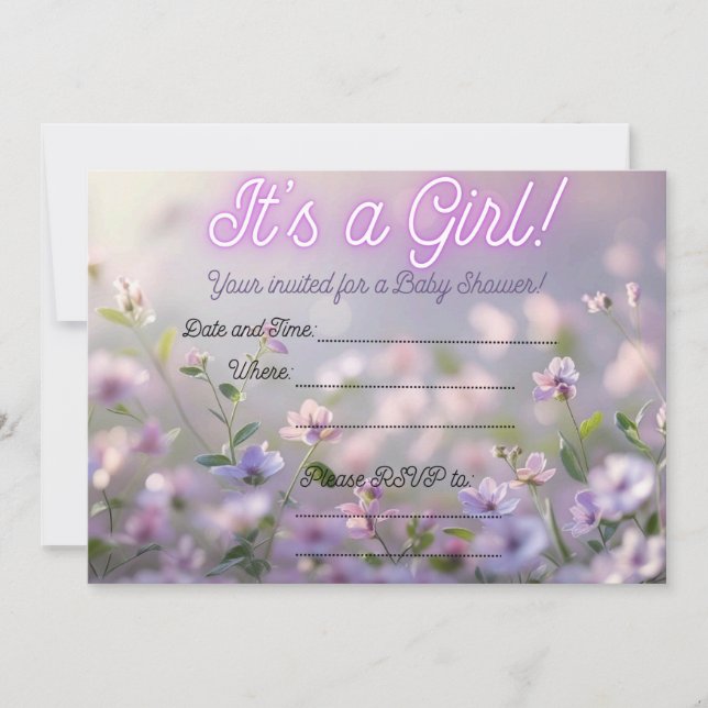 Baby Girl Shower Invitation (Front)