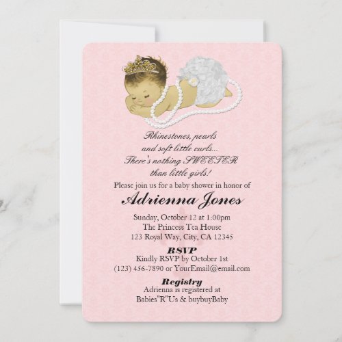 Baby Girl Shower Invitations PINK Princess 147