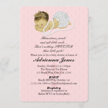 Baby Girl Shower Invitations Pink Princess 147 by PartyStoreGalore at Zazzle