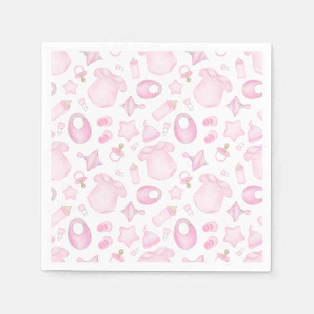 Baby Girl Shower  Napkins (Front)