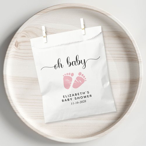 Baby Girl Shower Pink Baby Feet Favor Bag