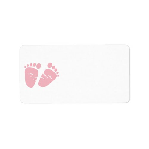 Baby Girl Shower Pink Feet Label