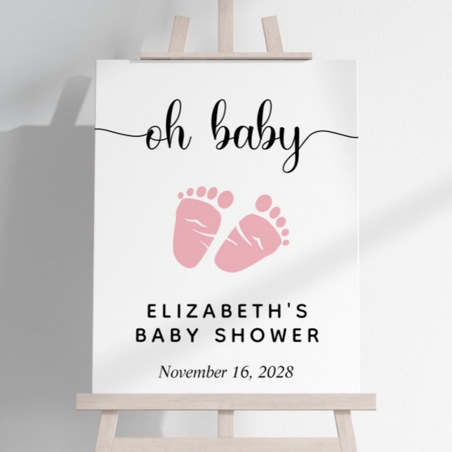 Baby Girl Shower Pink Feet Welcome Foam Board (Creator Uploaded)