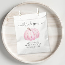 Baby Girl Shower Pink Pumpkin Thank You Favor Bag