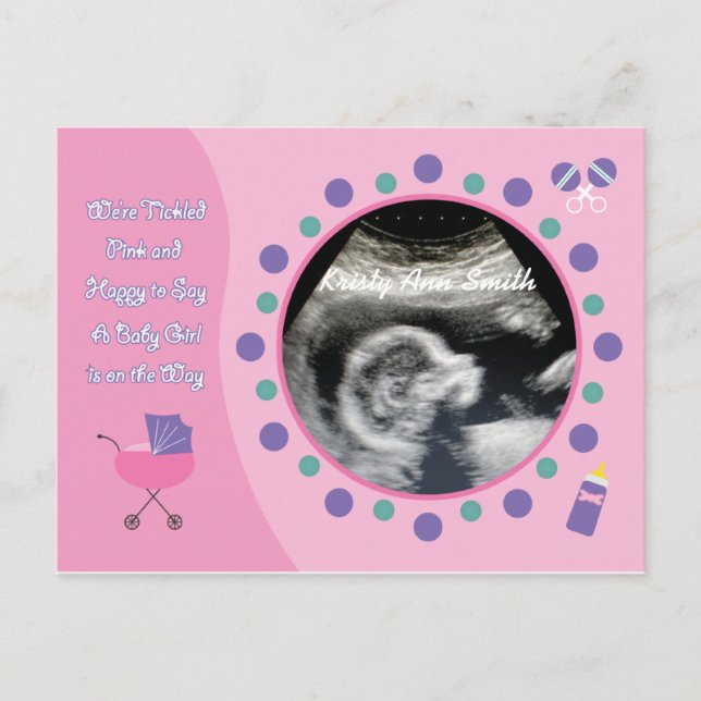 Baby Girl Shower Postcard (Front)
