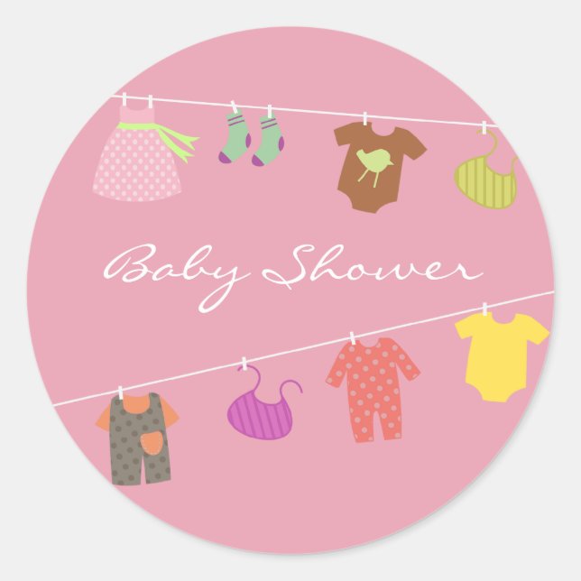 Baby Girl Shower Sticker (Front)