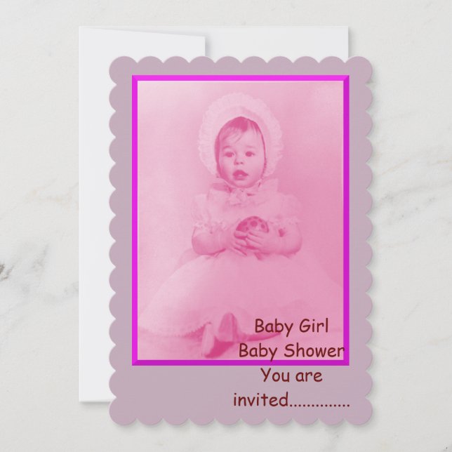 Baby Girl Shower Style 2 Invitation (Front)