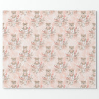 Girl Watercolor Babies Baby Shower Wrapping Paper
