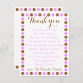 Baby girl shower thank you card from baby (Front/Back)