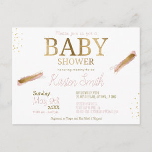 Baby Girl Simple Baby Shower Invitation Postcards