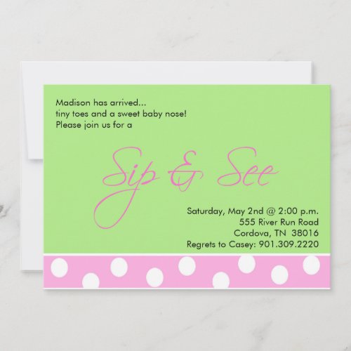 Baby Girl Sip and See Invitations