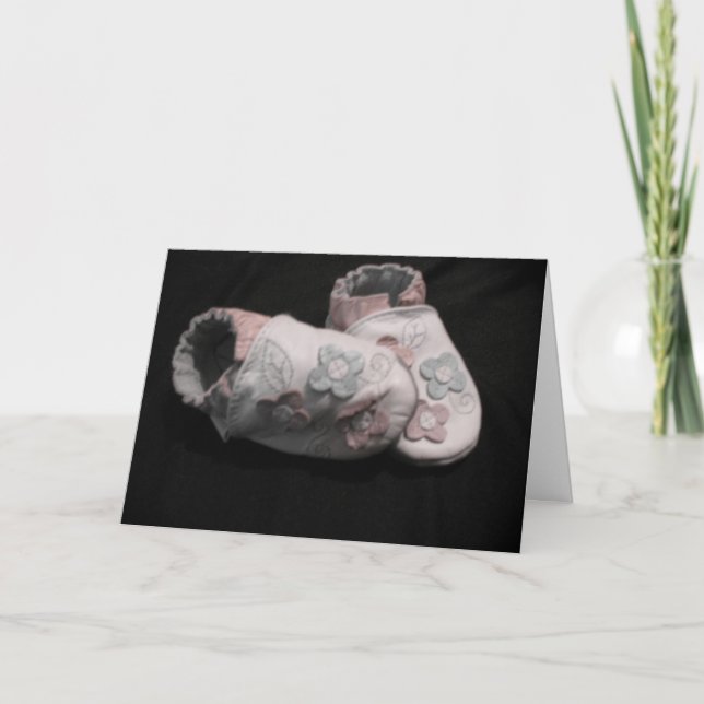 baby girl slippers card (Front)