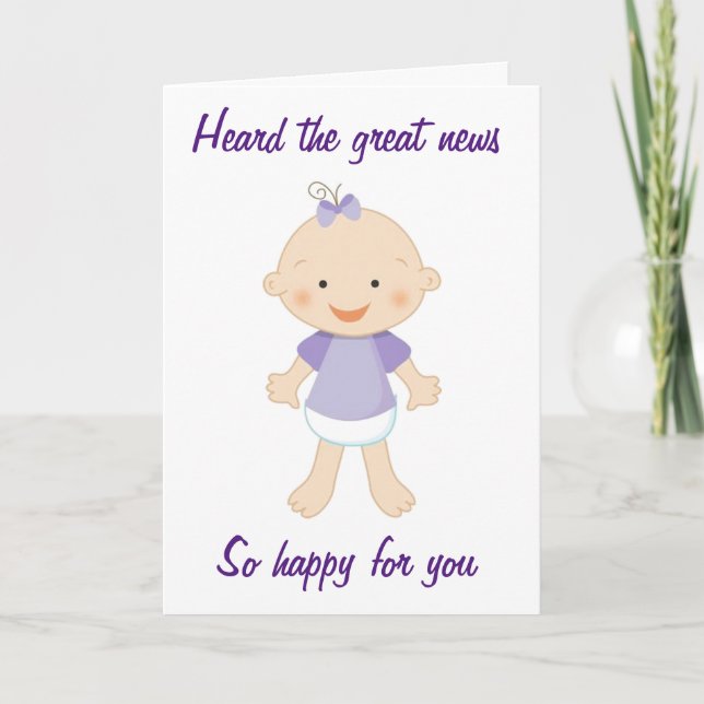 ***BABY GIRL*** SO HAPPY FOR YOU CARD (Front)