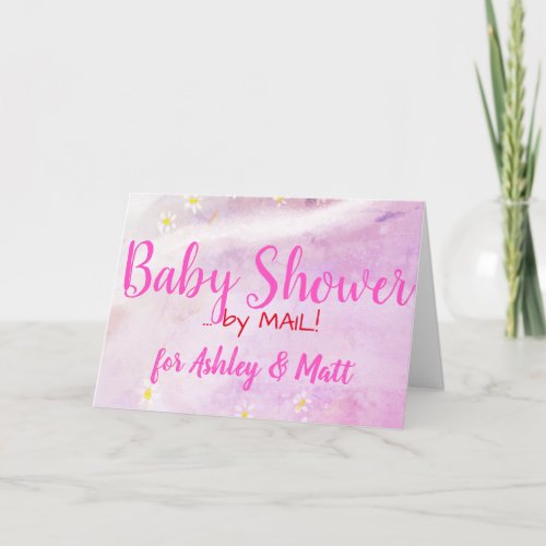 Baby Girl Soft Daisies Pink Watercolor Gift Card