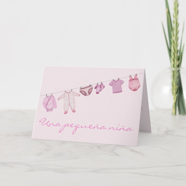 Baby Girl Spanish congratulations Card (Front)