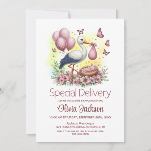 Gil Special Delivey - Pink It's A Gil Stok Baby Showe Decorations For Women And Men Wine Bottle Label Stickers Set Of 4