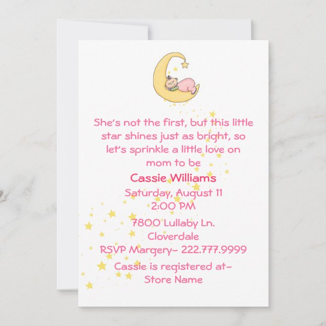 Baby Girl Sprinkle Shower Invitation (Front)