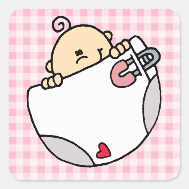 Baby Girl Square Sticker (Front)