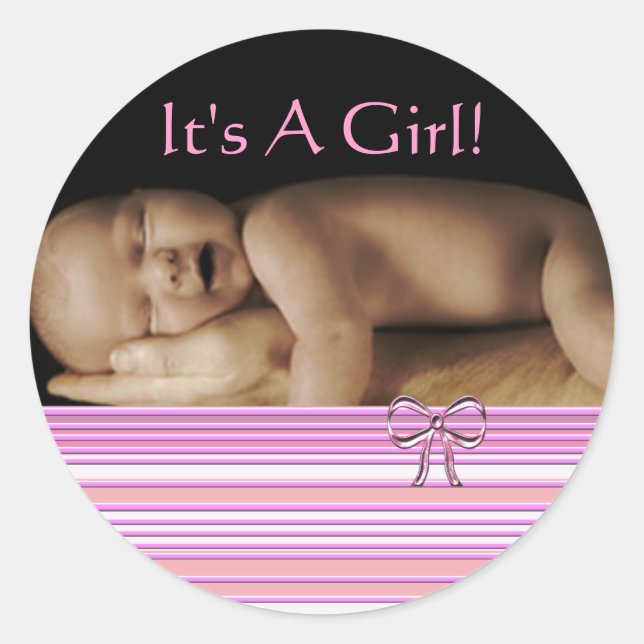 Baby Girl Stickers with your baby photo (Front)